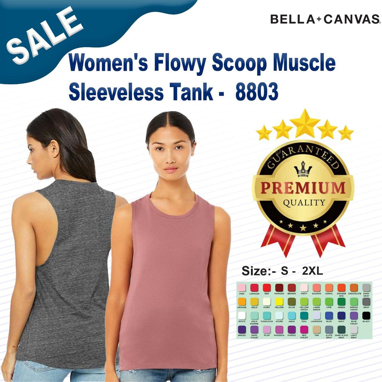 BELLA + CANVAS® Women's Flowy Scoop Muscle Sleeveless Tank