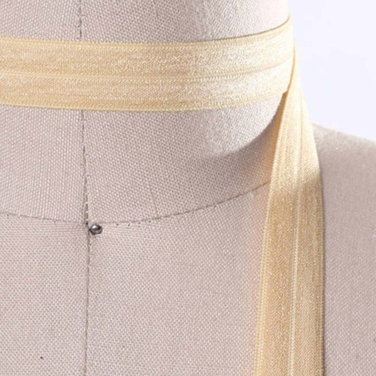 3 Yards Butter Yellow Fold Over Elastic 5/8" Soft Stretch Trim for Masks & Crafts