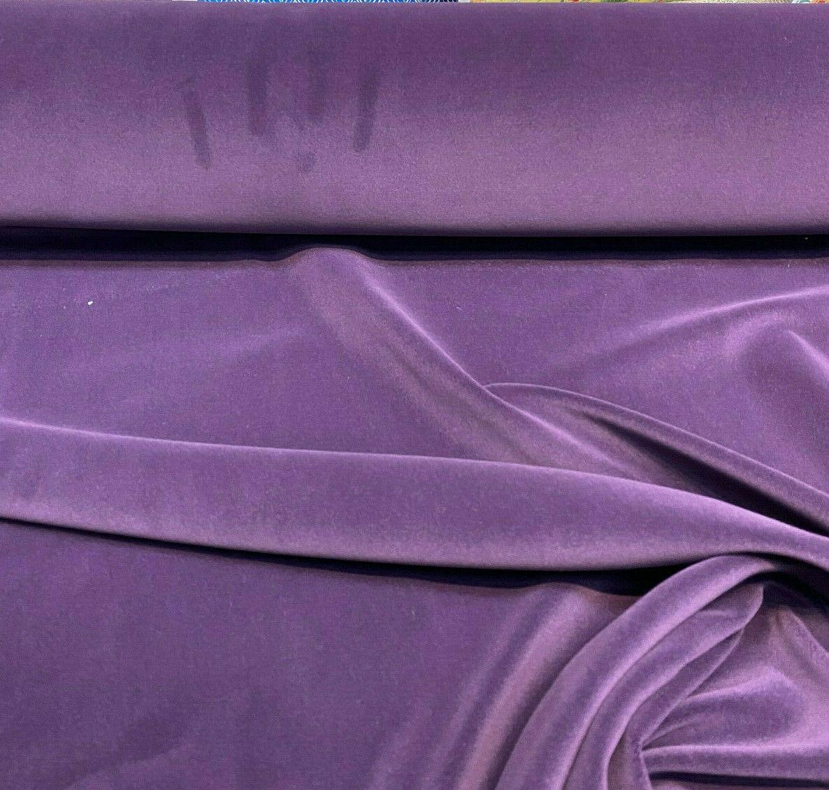 Charisma Velvet Velour Polyester Fabric - Iris Purple, IFR, 54" Width, 25 Oz (1 Yard)