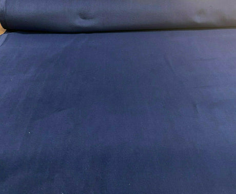 Princess Cotton Velour Cotton Fabric - Navy Blue, Velvet FR, 54" Width (1 Yard)