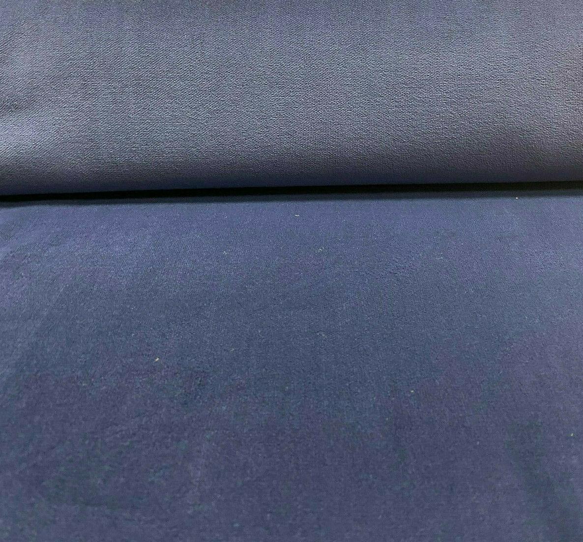 Princess Cotton Velour Cotton Fabric - Navy Blue, Velvet FR, 54" Width (1 Yard)
