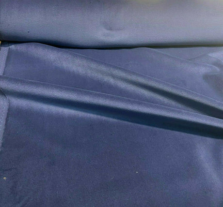 Princess Cotton Velour Cotton Fabric - Navy Blue, Velvet FR, 54" Width (1 Yard)