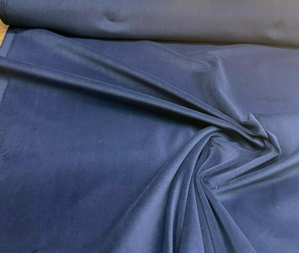 Princess Cotton Velour Cotton Fabric - Navy Blue, Velvet FR, 54" Width (1 Yard)