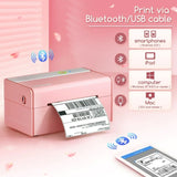 JADENS® Pink Bluetooth Thermal Label Printer 4x6