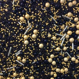 Sprinkle Pop Black and Gold Sprinkle Mix, 4 oz.