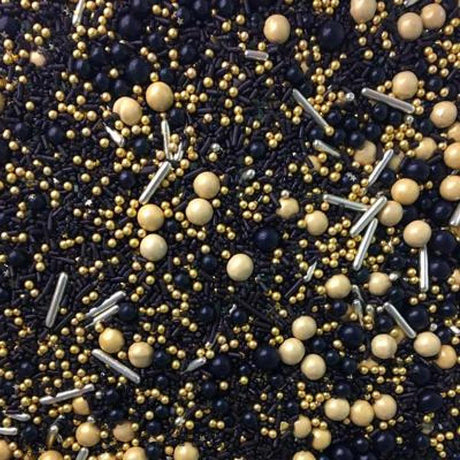 Sprinkle Pop Black and Gold Sprinkle Mix, 4 oz.
