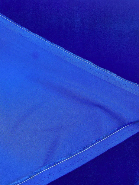 Empress Blue Synthetic Velour Velvet Fabric - Blue, High-Napped, 54" Width (1 Yard)