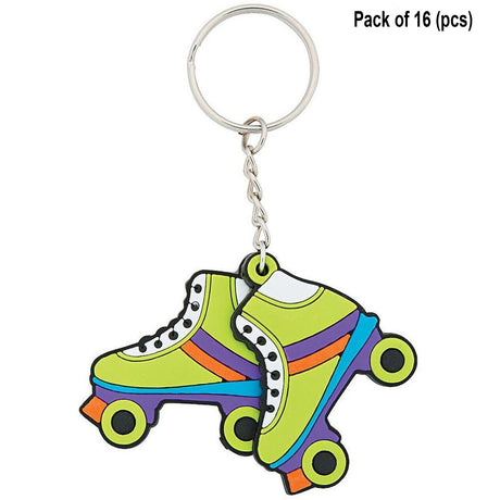 Roller Skate Pair Rubber Keychains | 11/2 inches, Soft rubber Polybagged