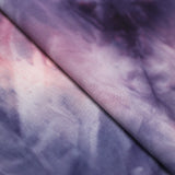 Tie Dye Glossy Flow Polyester Spandex Fabric - Purple Tie-Dye, 58/60" Width, 240 GSM (1 Yard)