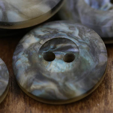 12 Pieces 23mm Gray Marble Shell Buttons 2-Hole Faux Shell Plastic Sewing Buttons