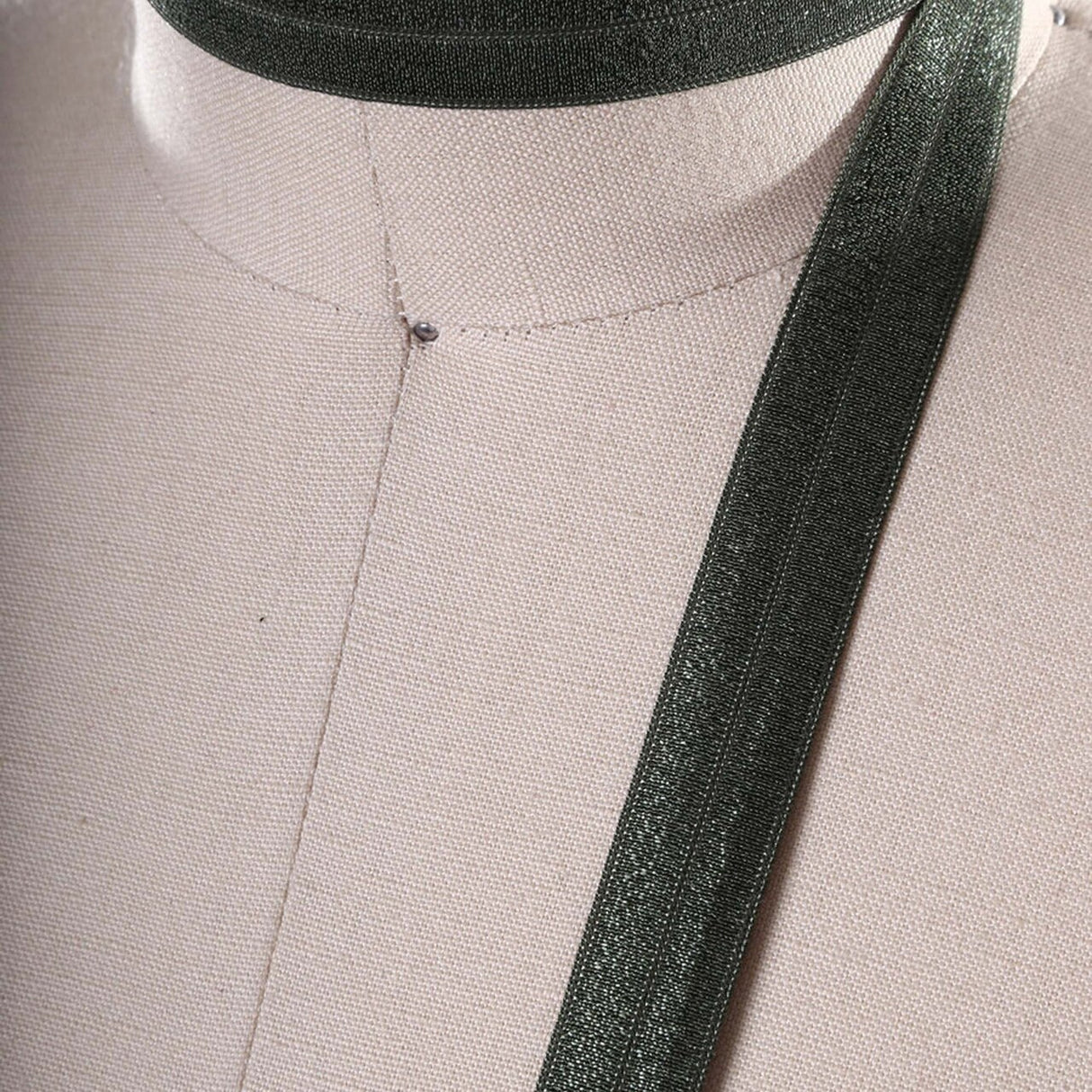 3 Yards 5/8" Dark Army Green Fold Over Elastic Face Mask Trim