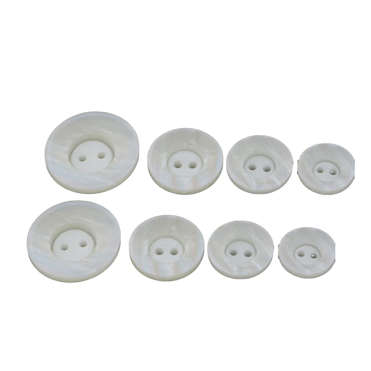 28L (18mm / 11/16") Ivory Faux Shell Buttons Iridescent Bowl Shape Two Hole Clothing & DIY Projects