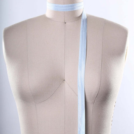 5/8" 3 Yards Baby Light Blue Fold Over Elastic Trim Soft Bias Stretch for Hairbands Sewing