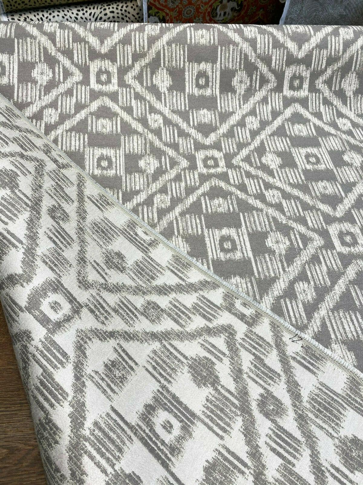Covington SD Block Island Ikat Gray Dolphin Outdoor Fabric - Gray Dolphin Ikat, 58" Width (1 Yard)