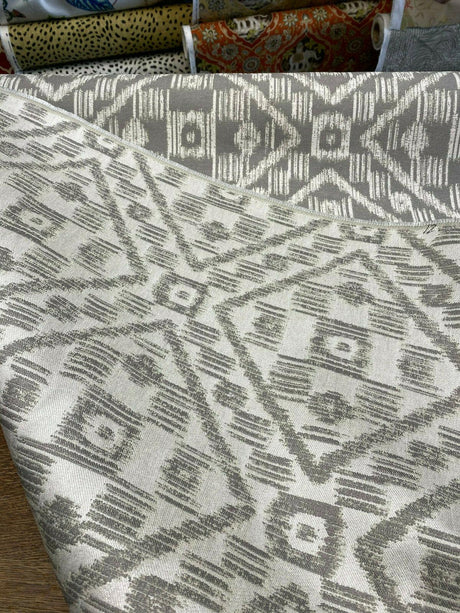 Covington SD Block Island Ikat Gray Dolphin Outdoor Fabric - Gray Dolphin Ikat, 58" Width (1 Yard)