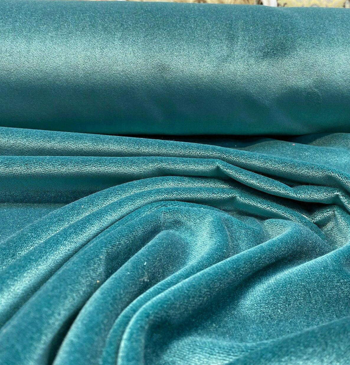 Prestige Green Velour Drapery Fabric - Green, Napped Woven, 54" Width (By The Yard)
