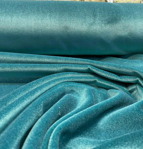 Prestige Green Velour Drapery Fabric - Green, Napped Woven, 54" Width (By The Yard)
