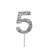 O'Creme Silver Rhinestone 'Number Five' Cake Topper