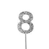 O'Creme Silver Rhinestone 'Number Eight' Cake Topper