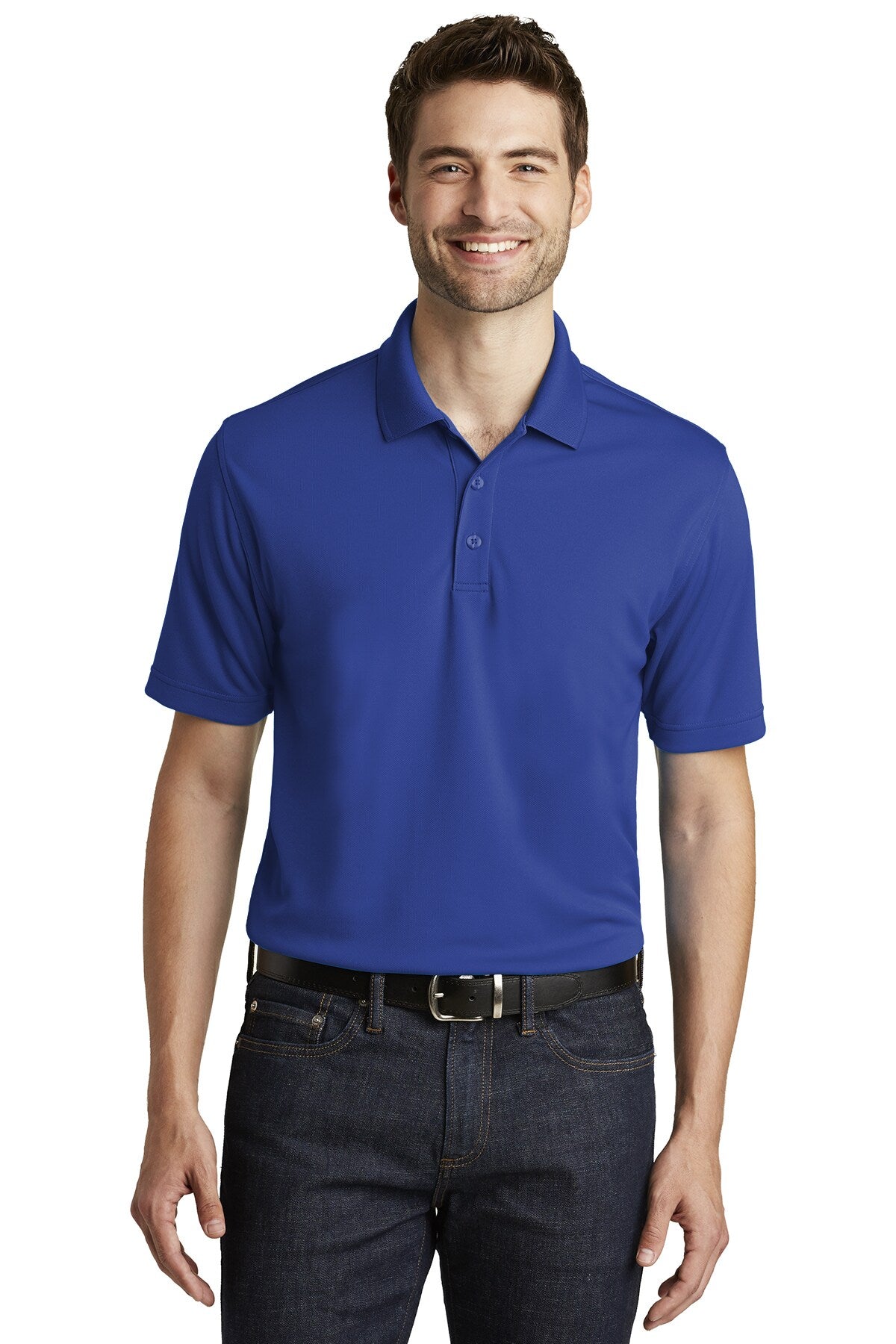 Port Authority® Silk Touch Collared Short Sleeve Polo – Premium 4.6 oz. 100% Polyester Double-Knit Piqué, Lightweight, Breathable, Versatile Work & Casual Shirt