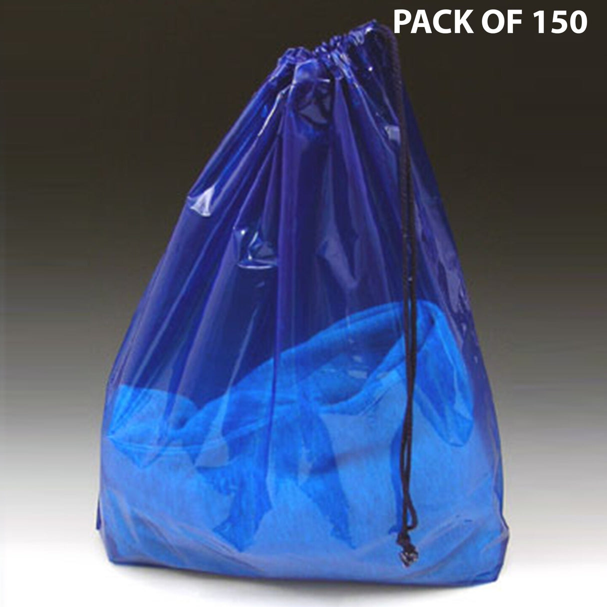 Poly Bag- Drawstring + 4" Bottom Gusset -18" x 19-1/2" Crystal Clear Palette