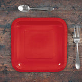 24 Count Red Square Paper Dessert Plates Party Supplies Wedding Shower Birthday 7"