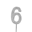 O'Creme Silver Rhinestone 'Number Six' Cupcake Topper