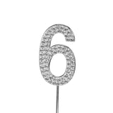O'Creme Silver Rhinestone 'Number Six' Cupcake Topper