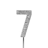 O'Creme Silver Rhinestone 'Number Seven' Cupcake Topper