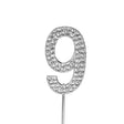 O'Creme Silver Rhinestone 'Number Nine' Cupcake Topper
