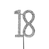 O'Creme Silver Rhinestone 'Number Eighteen' Cupcake Topper
