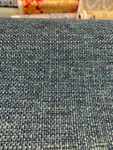 Sampson Ocean Peacock Blue Chenille Performance Upholstery Fabric - Blue Green Tweed Mix, 58" Width (1 Yard)