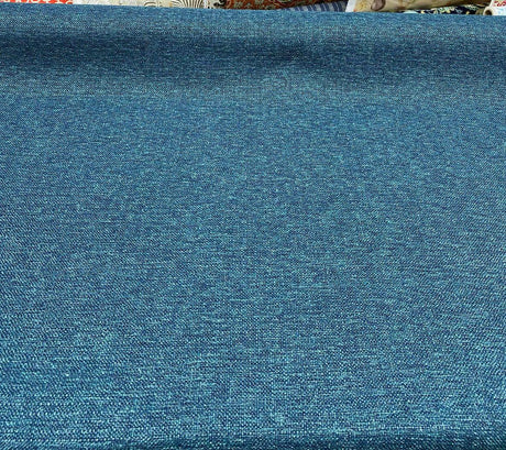 Sampson Ocean Peacock Blue Chenille Performance Upholstery Fabric - Blue Green Tweed Mix, 58" Width (1 Yard)