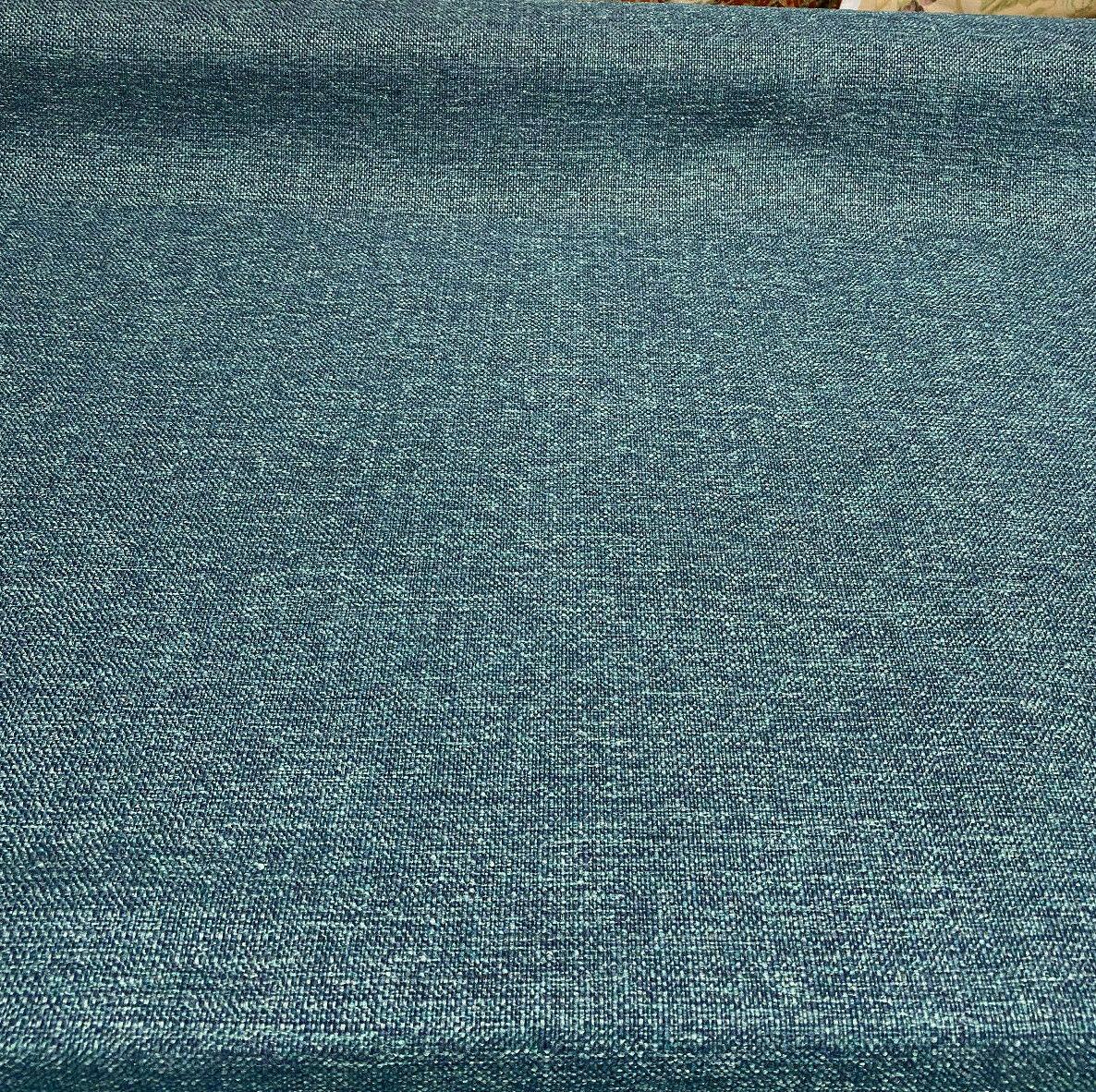 Sampson Ocean Peacock Blue Chenille Performance Upholstery Fabric - Blue Green Tweed Mix, 58" Width (1 Yard)