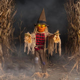 36" Twitching Scarecrow Animated Prop