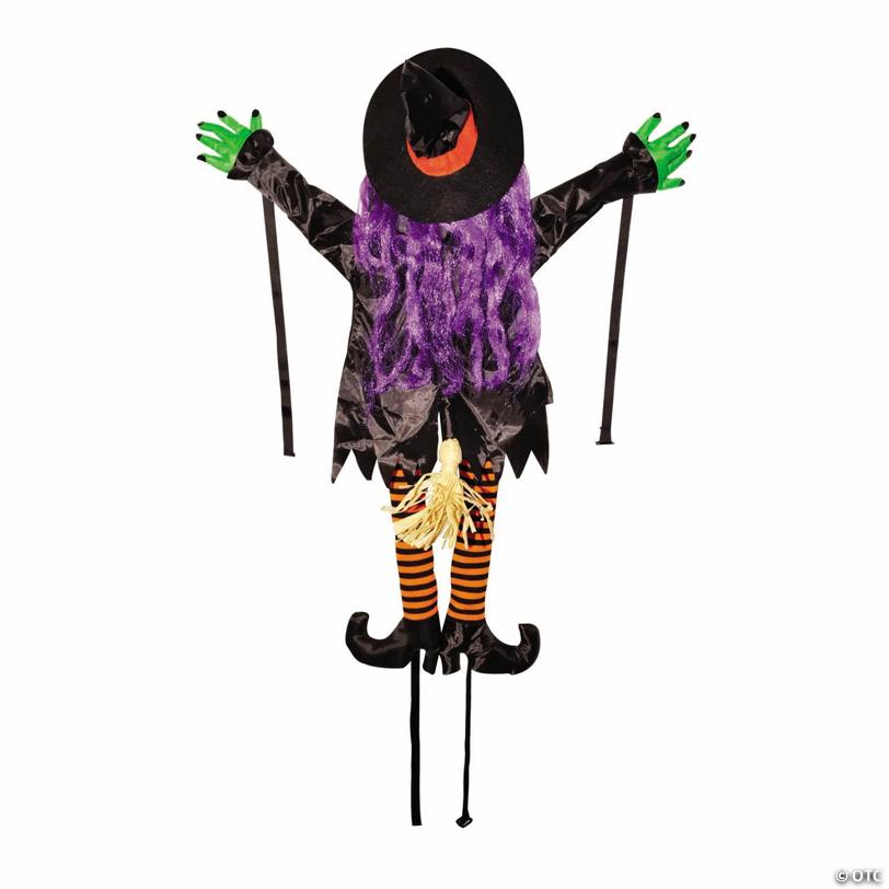 36" Wrong Way Witch Tree Hugger Outdoor Halloween Decoration