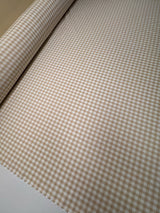 Viscose Blend Checked Beige White Fabric