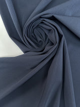 Blue Twill Polyester Viscose Elastane Double Weave