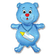 Foil Balloon Bottle Bear Blue 37 Inch