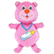 Foil Balloon Bottle Bear Pink 37 Inch