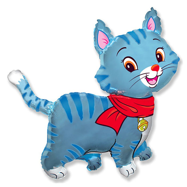 Foil Balloon Lovely Cat Blue 37 Inch