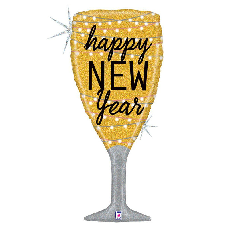New Year Champagne Glass Foil Balloon