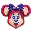 Foil Balloon Super Lolly Mouse Fuchsia