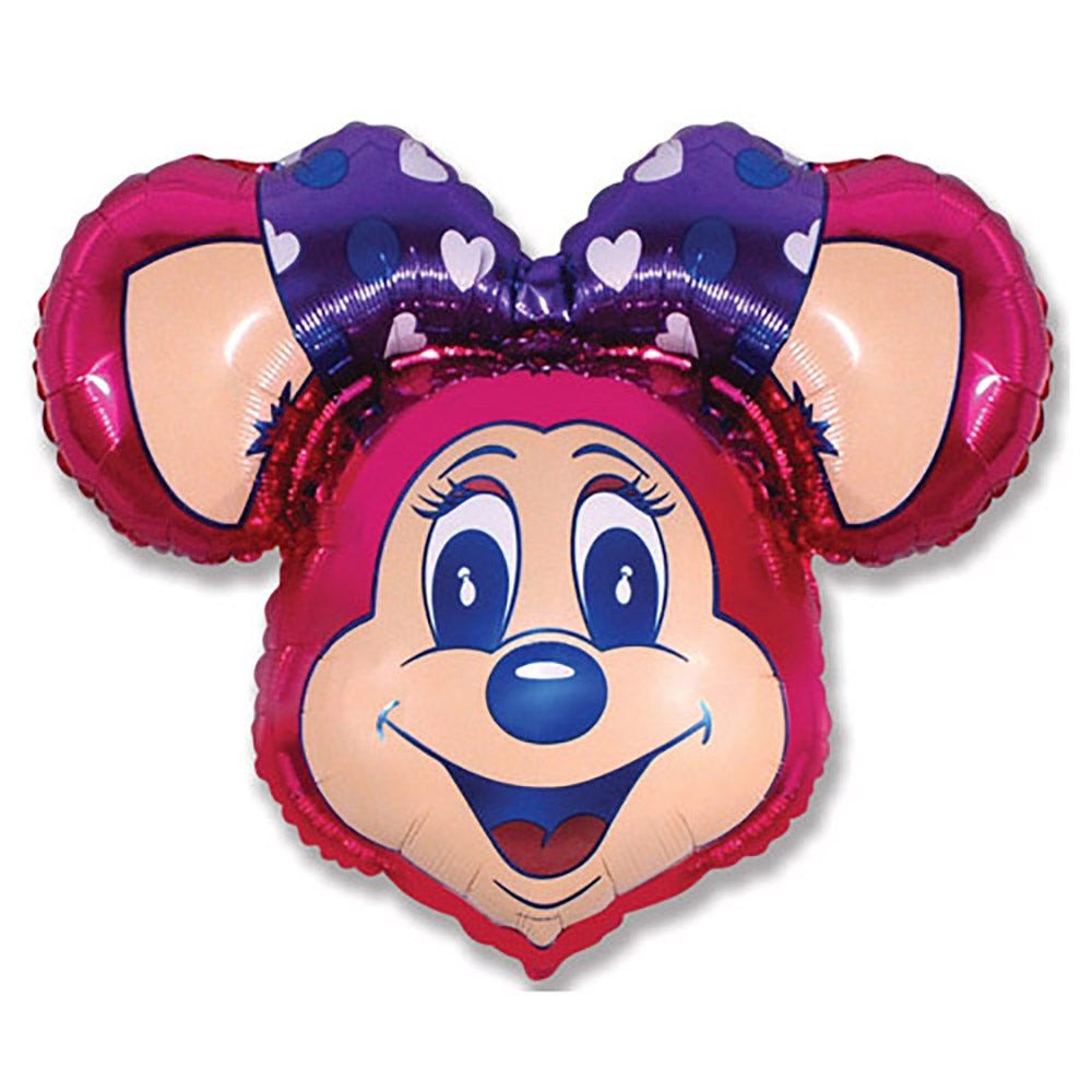 Foil Balloon Super Lolly Mouse Fuchsia