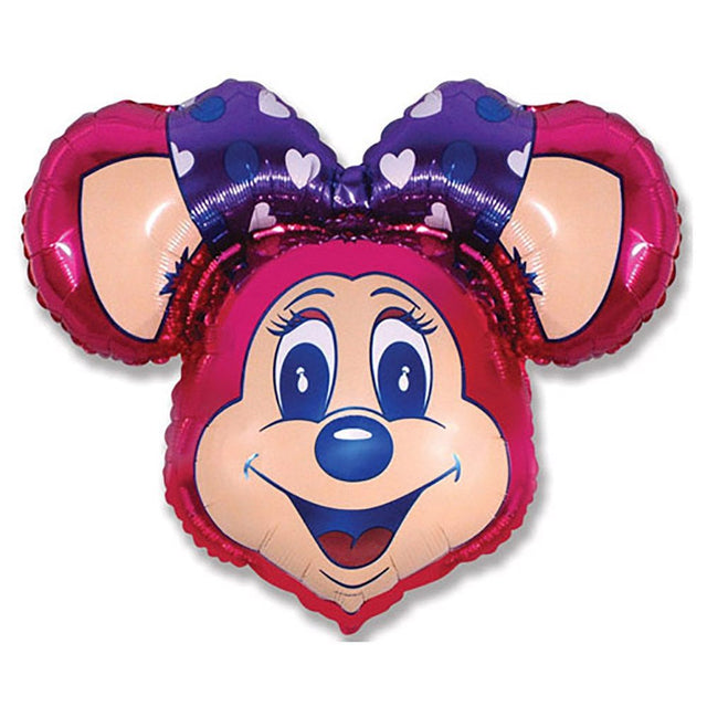 Foil Balloon Super Lolly Mouse Fuchsia
