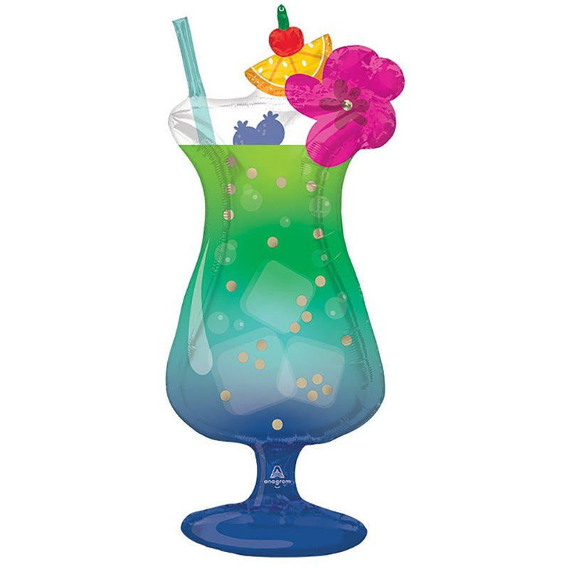 Foil Balloon Tropical Blue Hawaiian Drink