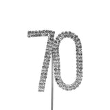 O'Creme Silver Rhinestone 'Number Seventy' Cupcake Topper