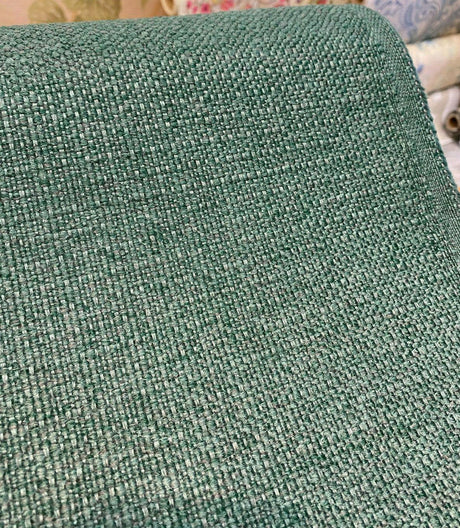 Sampson Aegean Green Chenille Performance Upholstery Fabric - Green, Solid, 58" Width (1 Yard)