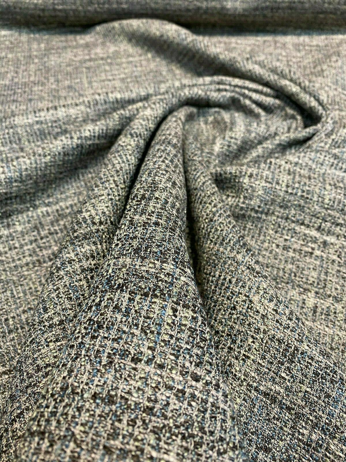 SMC Design Conjure Storm Tweed Polyester Rayon Fabric - Brown Green Tweed, 54" Width (1 Yard)