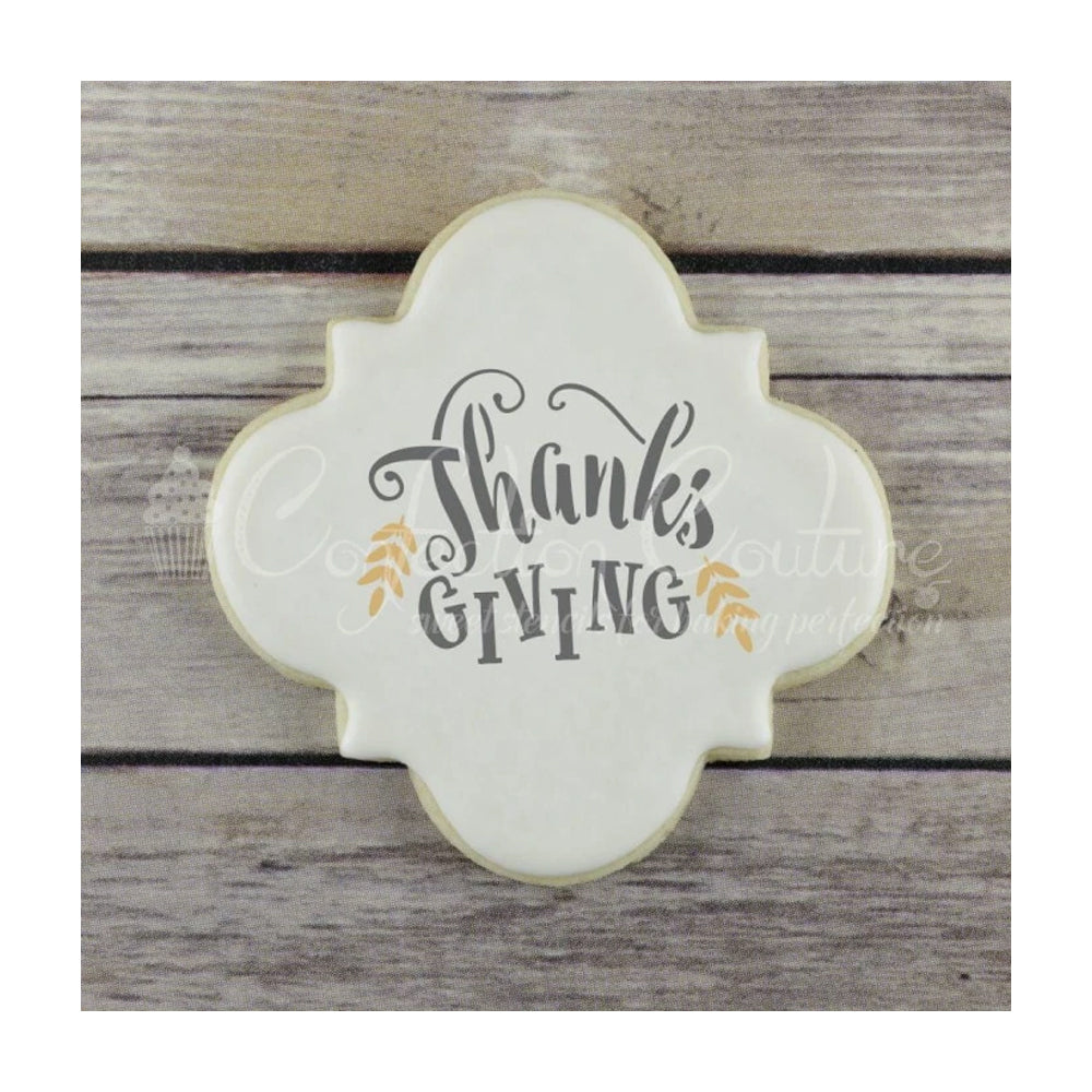 Confection Couture Give Thanks Words Cookie Stencil
